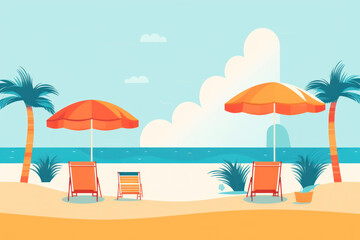 Fototapeta na wymiar Creative Summer Sale banner design template beach flat minimal pastel design. 