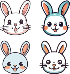 Cute cartoon illustration of a rabbit
