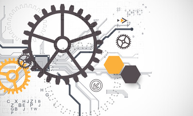 Obraz premium Abstract technology background. Cogwheels ART theme.