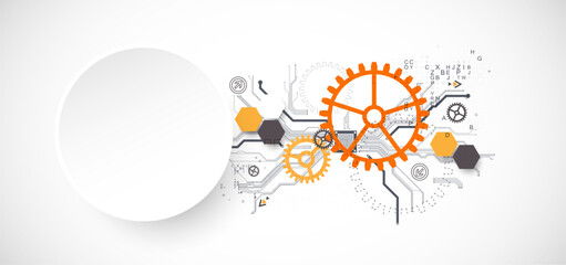 Obraz premium Abstract technology background. Cogwheels ART theme.