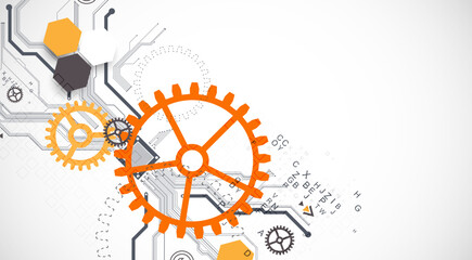 Obraz premium Abstract technology background. Cogwheels ART theme.