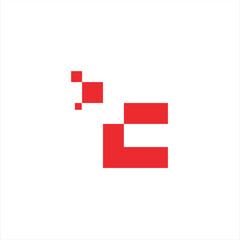 Fototapeta premium C logo abstract monogram initial letter lettering alphabet typography