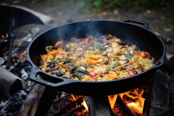 campfire cookbook, filled with recipes for delicious and easy campfire meals, created with generative ai