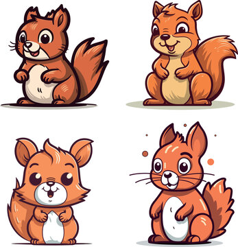 Cute squirrel cartoon portfolio illustration