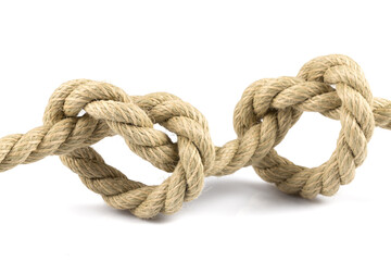 Two heart shape knot of rope