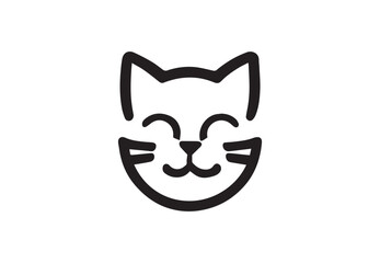 cat logo design isolated  on white