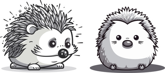 Cute cartoon hedgehog vector illustration © danter