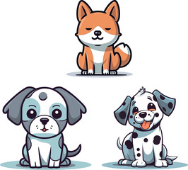 Cute cartoon illustration of a puppy