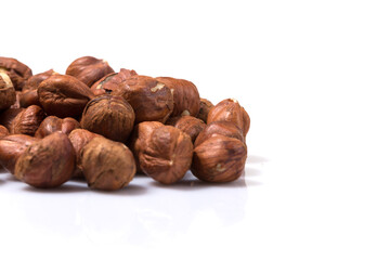 Heap of hazelnuts
