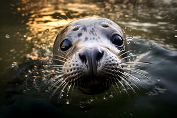 Fototapeta premium Seals are a group of semi-aquatic marine mammals that belong to the family Phocidae. They are characterized by their streamlined bodies, flippers, and ability to thrive both on land and in water.