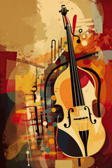 Ai generated illustration abstract International world jazz day poster design