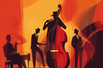 Ai generated illustration abstract International world jazz day poster design