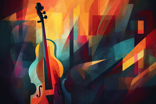 Ai generated illustration abstract International world jazz day poster design