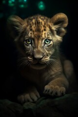 Obraz na płótnie Canvas Captivating Beauty: Portrait of a Majestic Lion Puppy 