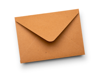 brown kraft vintage paper envelope isolated