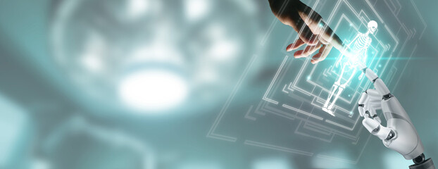 Robot Hand AI Artificial Intelligence Assist a Medical Doctor and Empower Healthcare Practices for Enhanced Treatment and Physical Performance