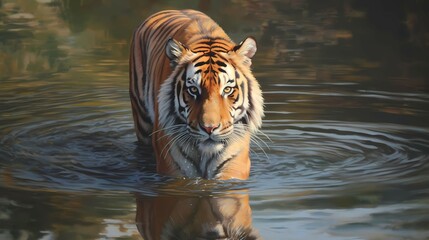 Fototapeta na wymiar Colorful tiger illustration. Generative AI