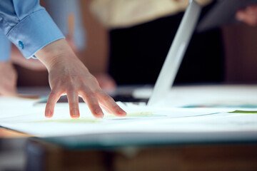 Project manager creating new strategy of company with team, working on startup product over modern...