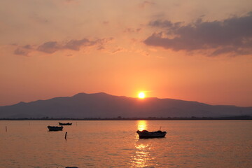 sunset on the lake