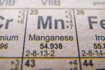 Manganese on periodic table of the elements.