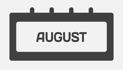 Vector template icon page calendar, month August