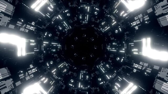 VJ トンネル 機械 SF 基地 テクノ サイバー 青 [別Verあり]