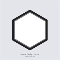 black frame hexagon vector