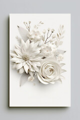Wedding Invitation Card Design with Floral Elements Generative AI