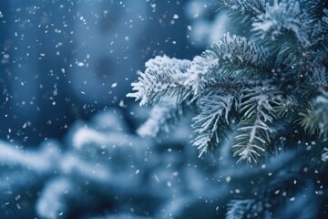 Beautiful blue winter christmas nature background. Ai generative.