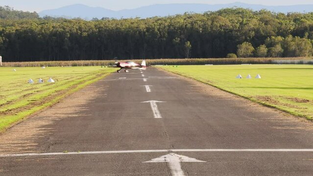 Footage of a Light Aircraft on the Runway at Gold Coast Airport, Queensland, Australia.