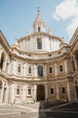 Beautiful vertical view of the Church of St Ives at the 'Sapienza' in Rome, Italy