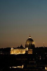 Fototapeta na wymiar Beautiful view of the St. Peter's Basilica in Vatican City during sunset