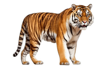 Fototapeta na wymiar A Bengal tiger isolated on transparent background - Generative AI
