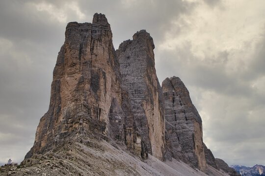 Beautiful shot of the mountain range of Tre Cime di Lavaredo
