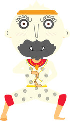 Khon is art culture Thailand Dancing in masked Hanuman  showing in literature Ramayana.Khon is thailand culture and traditional.