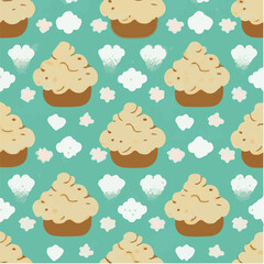 cute simple cream puff pattern, cartoon, minimal, decorate blankets, carpets, for kids, theme print design
