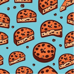 cute simple dundee cake pattern, cartoon, minimal, decorate blankets, carpets, for kids, theme print design
