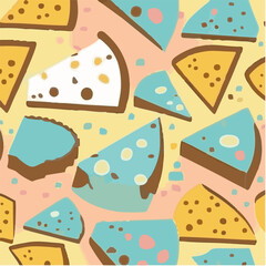 cute simple chiffon cake pattern, cartoon, minimal, decorate blankets, carpets, for kids, theme print design
