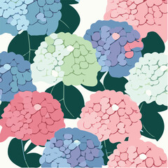 cute simple hydrangea pattern, cartoon, minimal, decorate blankets, carpets, for kids, theme print design
