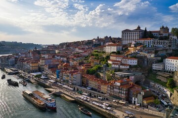 Fototapeta premium Low-angle view of modern buildings in Oporto, Portugal