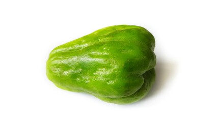 Fresh chayote (Sechium Edule) or labu siam isolated on white background. Chayote vegetable and fruit ready to cooking dishes