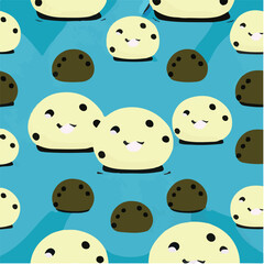 cute simple mochi ice cream pattern, cartoon, minimal, decorate blankets, carpets, for kids, theme print design
