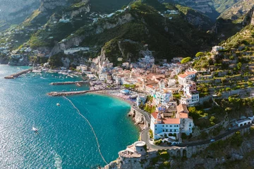  Seacoast of Amalfi in summer. Amalfi coast © francescosgura
