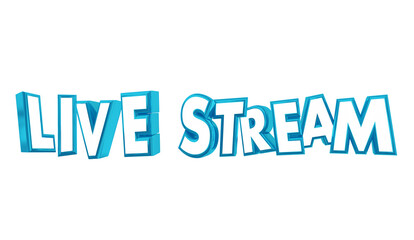 Live Stream Virtual Event Words Digital Internet Web 3d Illustration