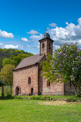 Naklejka premium Spätromanische Nikolauskapelle in Klingenmünster. Region Pfalz im Bundesland Rheinland-Pfalz in Deutschland