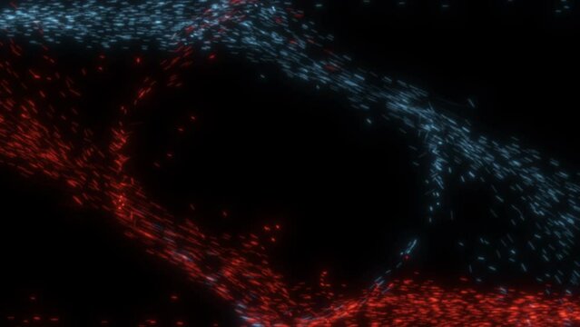 2 Particle Streams Colliding and Merging to Form Spherical Portal