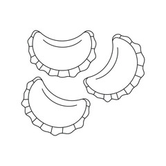 Dumplings. Ukrainian dish. Ukrainian symbols.