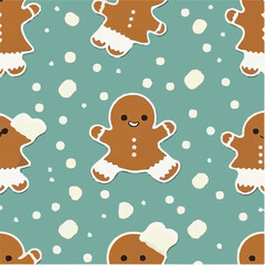 cute simple gingerbread pattern, cartoon, minimal, decorate blankets, carpets, for kids, theme print design
