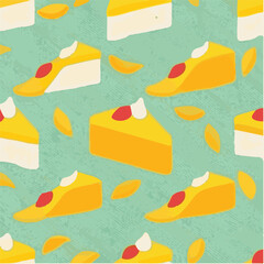 cute simple mango cake pattern, cartoon, minimal, decorate blankets, carpets, for kids, theme print design

