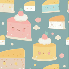 cute simple chiffon cake pattern, cartoon, minimal, decorate blankets, carpets, for kids, theme print design
